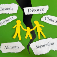 Paper cutout family with divorce related practice areas