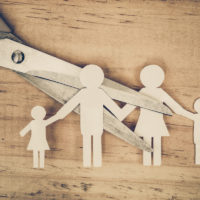 divorce cutout scissors cutting family