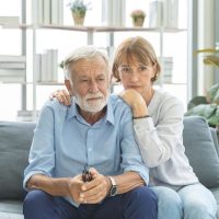 Stressed senior man worrying about divorce